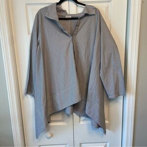 PLANET by Lauren G One Size Striped Signature Shirt Button Up